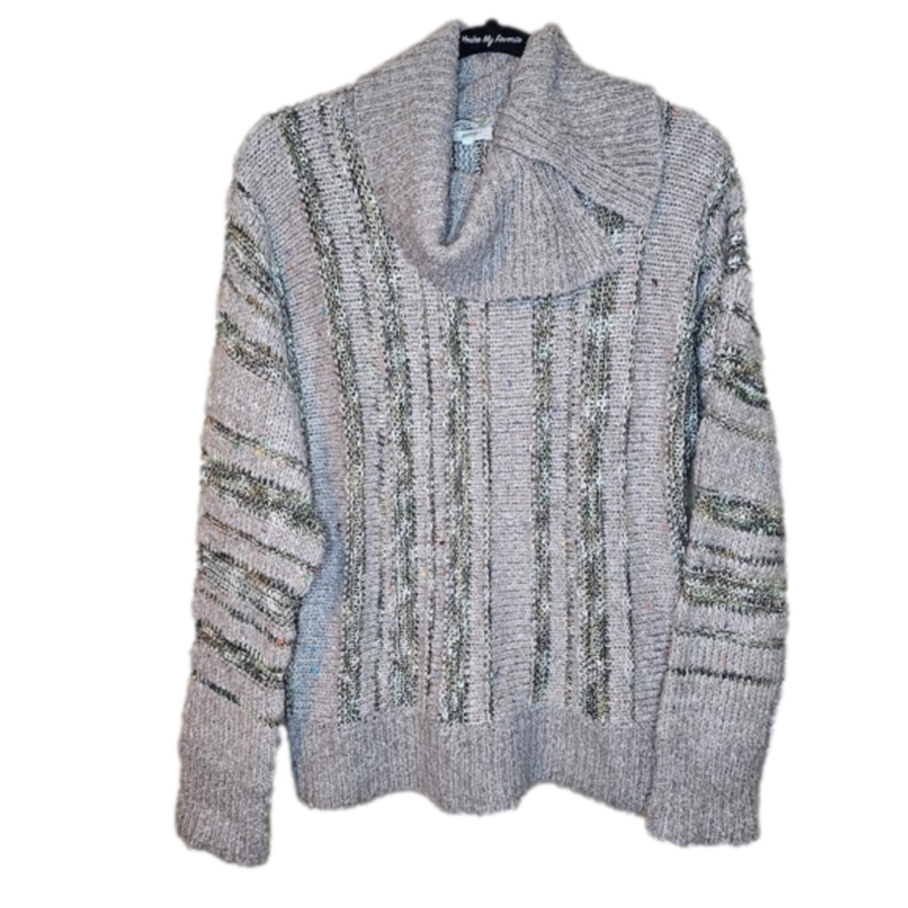 Mystree Cable knit sweater with some multicoloring Size Large